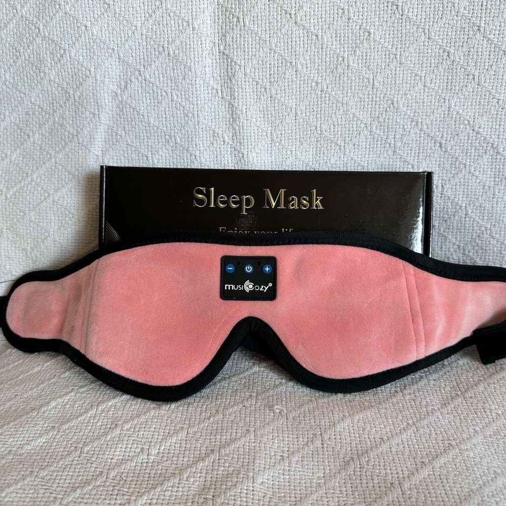 Pink MUSICOZY Sleep Headphones Bluetooth Eye Mask